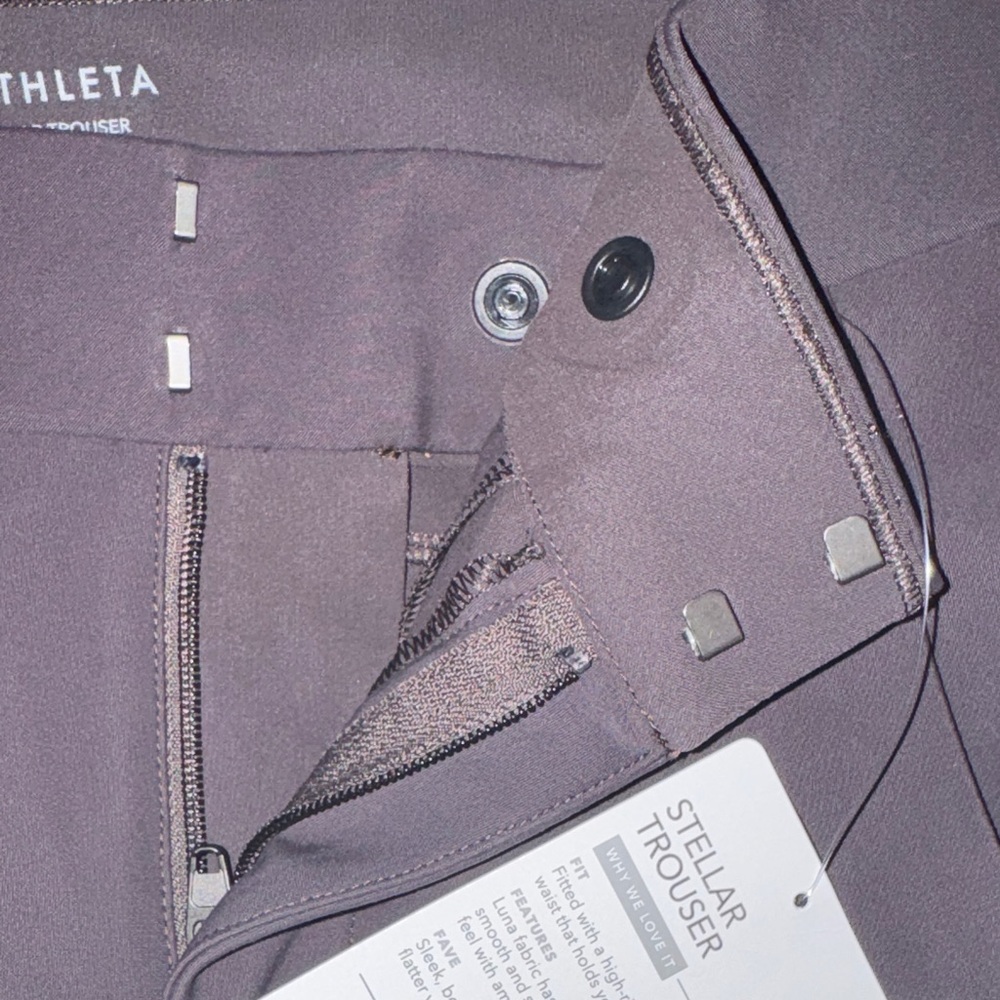 Athleta Women Brown Stellar Trouser High Rise Waist Luna Fabric Flattering Pants - Picture 6 of 7